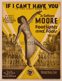 9r243 FOOTLIGHTS & FOOLS sheet music '29 great image of Colleen Moore & many sexy showgirls!