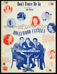 9r257 HOLLYWOOD CANTEEN sheet music '44 Warner Bros. all-star musical, many top stars pictured!