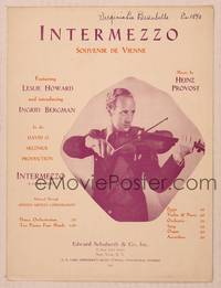 9r259 INTERMEZZO sheet music '39 great close up of Leslie Howard playing violin!