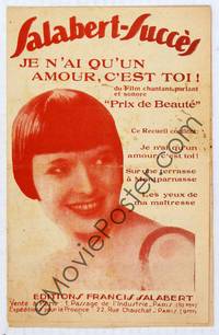 9r205 PRIX DE BEAUTE red French sheet music '30 wonderful smiling portrait of Louise Brooks!