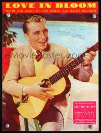 9r293 SHE LOVES ME NOT sheet music '34 wonderful portrait of Bing Crosby playing guitar!