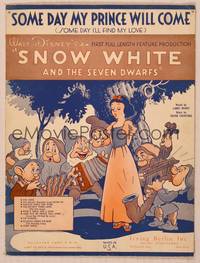 9r295 SNOW WHITE & THE SEVEN DWARFS sheet music '37 Disney classic, Some Day My Prince Will Come!