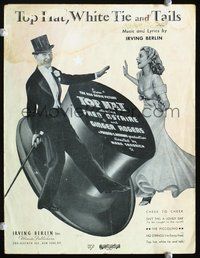 9r314 TOP HAT sheet music '35 wonderful image of Fred Astaire & Ginger Rogers dancing!