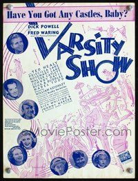 9r316 VARSITY SHOW sheet music '37 Fred Waring and His Pennsylvanians, Priscilla & Rosemary Lane!