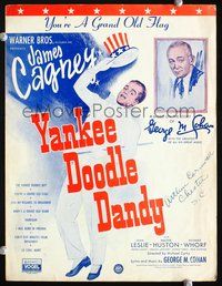 9r321 YANKEE DOODLE DANDY sheet music '42 full-length James Cagney, You're a Grand Old Flag!