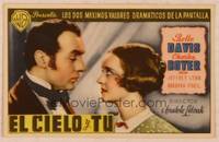 9r159 ALL THIS & HEAVEN TOO Spanish herald '40 close up of Bette Davis & Charles Boyer!
