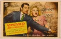 9r162 ARSENIC & OLD LACE Spanish herald '44 great c/u of Cary Grant & Priscilla Lane, Frank Capra