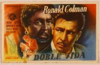 9r175 DOUBLE LIFE Spanish herald '47 film noir, completely different art of Ronald Colman!