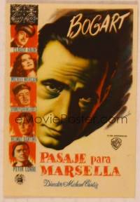 9r189 PASSAGE TO MARSEILLE Spanish herald '44 great c/u art of Humphrey Bogart by Renor!
