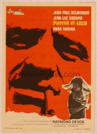9r190 PIERROT LE FOU Spanish herald '66 Jean-Luc Godard, Jean-Paul Belmondo, Anna Karina