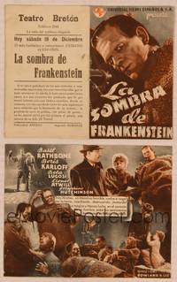 9r195 SON OF FRANKENSTEIN Spanish herald '42 Boris Karloff as monster, Bela Lugosi, Basil Rathbone