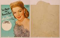 9r012 LUX TOILET SOAP die-cut standee '45 sexy Ann Sheridan says Lux is her beauty care!