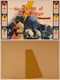 9r015 RAINS OF RANCHIPUR standee '55 Lana Turner, Richard Burton, rains couldn't wash the sin away!