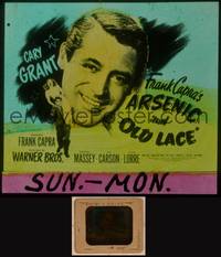 9s084 ARSENIC & OLD LACE glass slide '44 Cary Grant, Priscilla Lane, Josephine Hull, Frank Capra