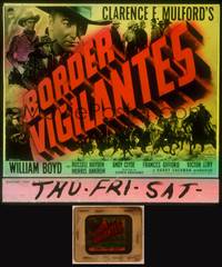 9s088 BORDER VIGILANTES glass slide '41 William Boyd as Hopalong Cassidy, cool cowboy images!