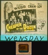 9s094 CHEAPER BY THE DOZEN glass slide '50 great image of Clifton Webb in huge family portrait!