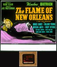 9s105 FLAME OF NEW ORLEANS glass slide '41 completely different art of Marlene Dietrich by Vargas!
