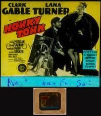 9s113 HONKY TONK glass slide '41 Clark Gable & Lana Turner, every kiss a thrill!
