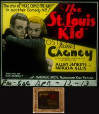 9s123 ST. LOUIS KID glass slide '34 close up of James Cagney holding Patricia Ellis!