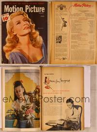 9s043 MOTION PICTURE magazine August 1947, incredible portrait of Rita Hayworth from Down to Earth!