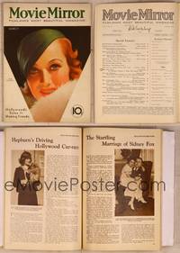 9s049 MOVIE MIRROR magazine March 1933, art portrait of Joan Crawford by John Ralston Clarke!