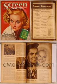 9s075 SCREEN ROMANCES magazine September 1937, art of beautiful Carole Lombard by Earl Christy!
