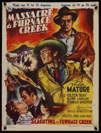 9t369 FURY AT FURNACE CREEK Belgian '48 Victor Mature & Coleen Gray western, great Wik art!