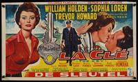 9t386 KEY Belgian '58 Carol Reed, different art of William Holden & sexy Sophia Loren!