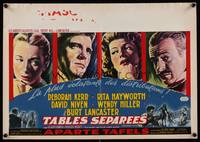 9t425 SEPARATE TABLES Belgian '58 Burt Lancaster, Rita Hayworth, David Niven, Deborah Kerr!