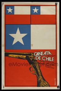 9t015 LA CANTATA DE CHILE Cuban '76 Humberto Solas, artwork of Cuban flag & gun by Reboiro!