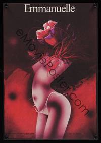 9t025 EMMANUELLE Czech 11x16 '75 Sylvia Kristel, sexy strange artwork by Zdenek Vlach!