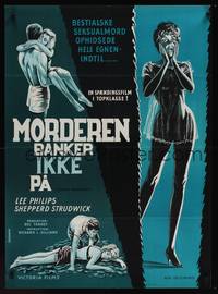 9t062 VIOLENT MIDNIGHT Danish '63 Seemann art of barely clothed woman in peril!