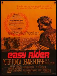 9t599 EASY RIDER French 23x32 R80s Peter Fonda, biker classic directed by Dennis Hopper!