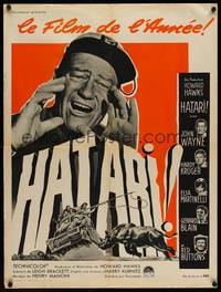 9t612 HATARI French 24x32 '62 Howard Hawks, great images of John Wayne in Africa!