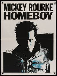 9t614 HOMEBOY teaser French 23x30 '88 cool close-up art of tough Mickey Rourke!