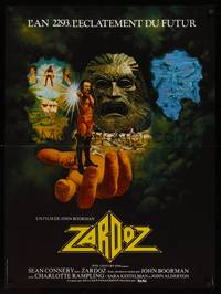 9t650 ZARDOZ French 23x31 '74 fantasy art of Sean Connery, directed by John Boorman!