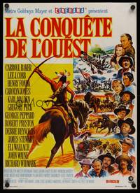9t510 HOW THE WEST WAS WON French 15x21 R70 John Ford epic, Debbie Reynolds, Peck & all-star cast!