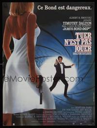 9t521 LIVING DAYLIGHTS French 15x21 '87 Timothy Dalton as James Bond & sexy Maryam d'Abo with gun!