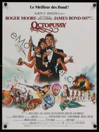 9t536 OCTOPUSSY French 15x21 '83 art of Maud Adams & Roger Moore as James Bond by Daniel Gouzee!