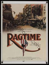 9t543 RAGTIME French 15x21 '81 James Cagney, Pat O'Brien, cool patriotic American flag art!