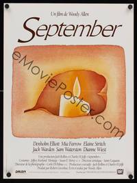 9t552 SEPTEMBER French 15x20 '87 Woody Allen, cool art of candle by Jean-Michel Folon!