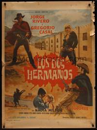 9t123 TWO BROTHERS Mexican poster '71 Emilio Gomez Muriel's Los dos Hermanos!