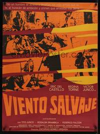 9t127 VIENTO SALVAJE Mexican poster '74 Eric de Castillo, Regina Torne, cool poster design!
