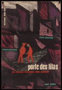 9t199 GATES OF PARIS Polish 23x33 '57 Rene Clair's Porte des Lilas, cool Baczewska artwork!