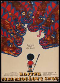 9t230 TONY & THE TICK-TOCK DRAGON Polish 22x32 '71 cool Bobrowski art of little boy & many dragons