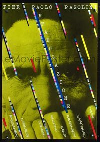 9t163 PIER PAOLO PASOLINI FILM FESTVIAL Polish 26x38 '84 close-up shot of director by Cieslewicz!