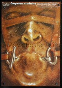 9t174 STUD FARM Polish 26x38 '79 disturbing super close up art of bound & gagged man by Majewski!