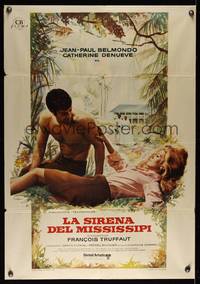 9t302 MISSISSIPPI MERMAID Spanish '70 Francois Truffaut, art of Belmondo & Deneuve by Mac!