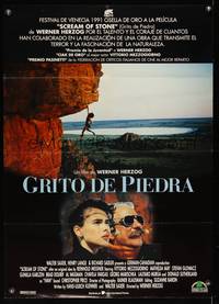 9t316 SCREAM OF STONE Spanish '91 Werner Herzog, wild image of rock climber!