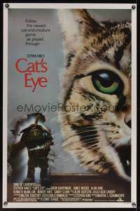 9v050 CAT'S EYE 1sh '85 Stephen King, Drew Barrymore, artwork of wacky little monster by J. Vack!